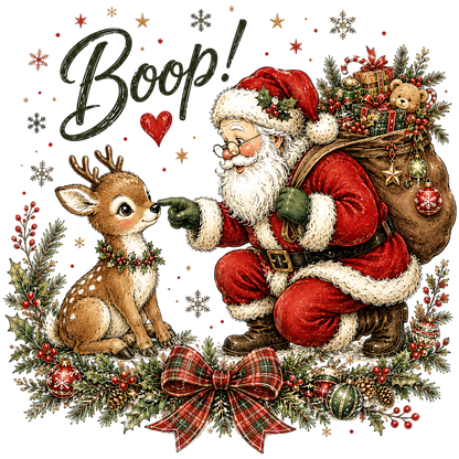 Santa and Reindeer Christmas Goodness PNG
