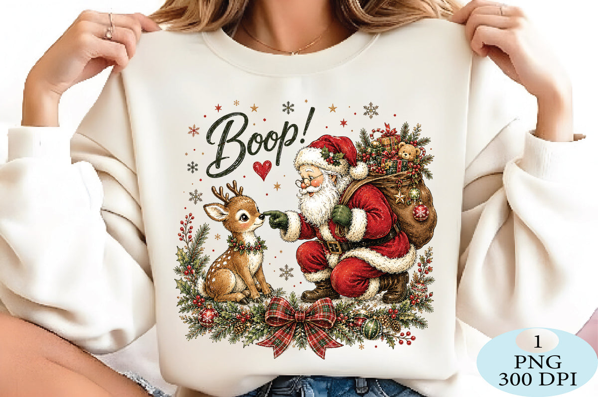 Santa and Reindeer Christmas Goodness PNG