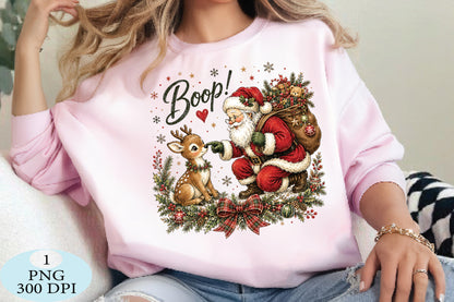 Santa and Reindeer Christmas Goodness PNG