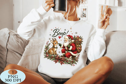Santa and Reindeer Christmas Goodness PNG