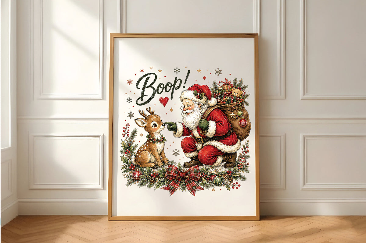 Santa and Reindeer Christmas Goodness PNG
