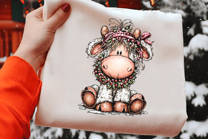 Christmas Sheep Clipart PNG Bundle | Cute Watercolor Holiday Sheep Clipart | Festive Christmas Lamb PNG