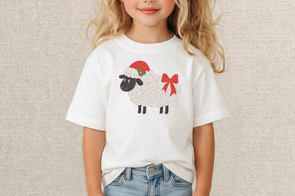 Christmas Sheep Embroidery Design – Cute Sheep Christmas Machine Embroidery Pattern, Festive Farm Animal & Holiday Embroidery Design