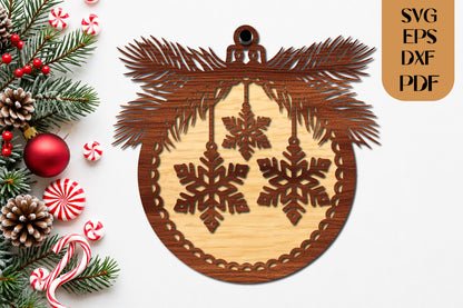 Christmas Snowflake Ornament SVG