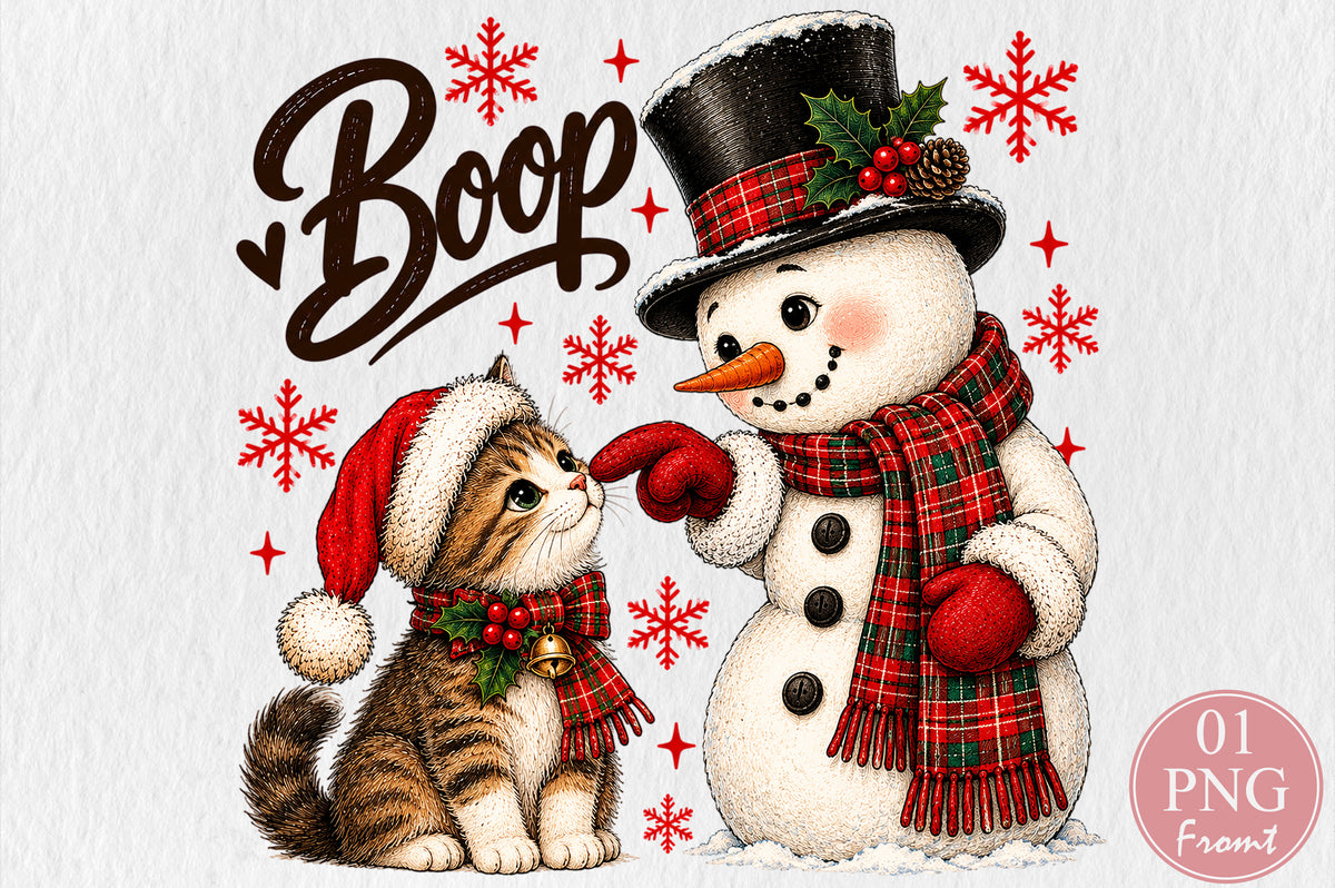 Christmas Snowman Boop Cat PNG