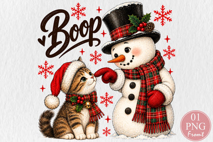 Christmas Snowman Boop Cat PNG