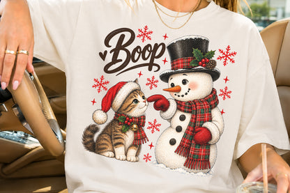 Christmas Snowman Boop Cat PNG