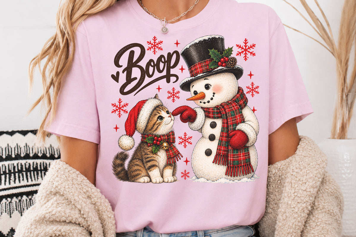 Christmas Snowman Boop Cat PNG