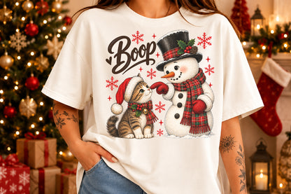 Christmas Snowman Boop Cat PNG