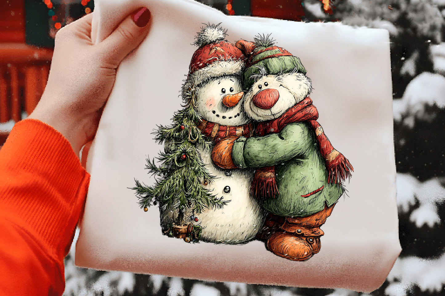 Christmas Snowman Clipart PNG Bundle | Cute Watercolor Holiday Snowman Clipart