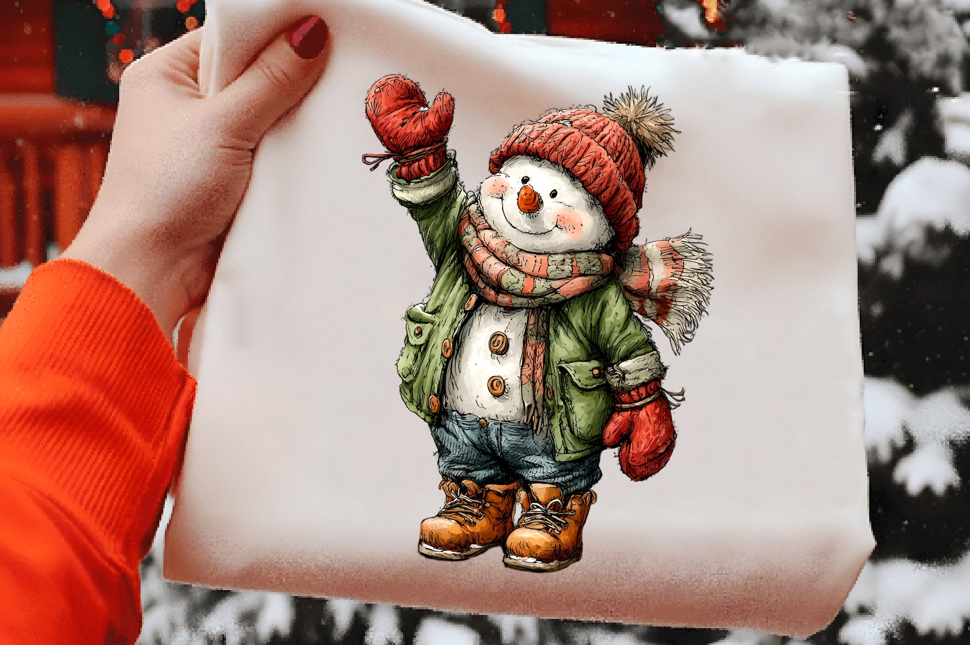Christmas Snowman Clipart PNG | Cute Winter Snowman Bundle | 4 PNG