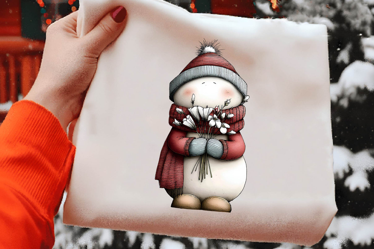 Christmas Snowman Clipart PNG Bundle | Cute Watercolor Holiday Snowman Clipart