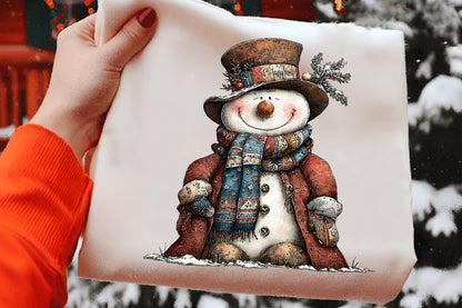 Christmas Snowman Clipart PNG Bundle | Cute Watercolor Holiday Snowman Clipart | Festive Winter Snowman PNG