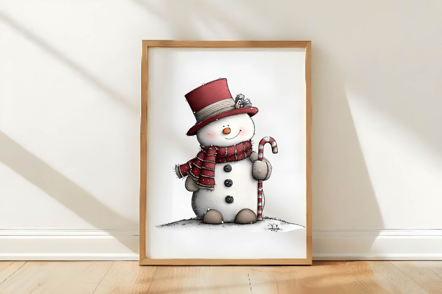 Christmas Snowman Clipart PNG Bundle | Cute Watercolor Holiday Snowman Clipart