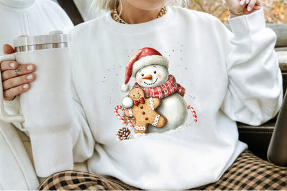 Christmas Snowman Watercolor Clipart PNG Bundle