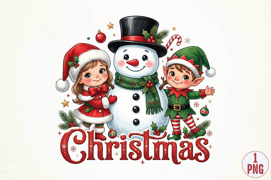 Christmas Snowman Elf PNG, Cute Christmas Snowman Clipart, Holiday Elf Sublimation Design