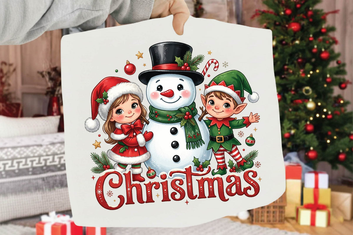 Christmas Snowman Elf PNG, Cute Christmas Snowman Clipart, Holiday Elf Sublimation Design