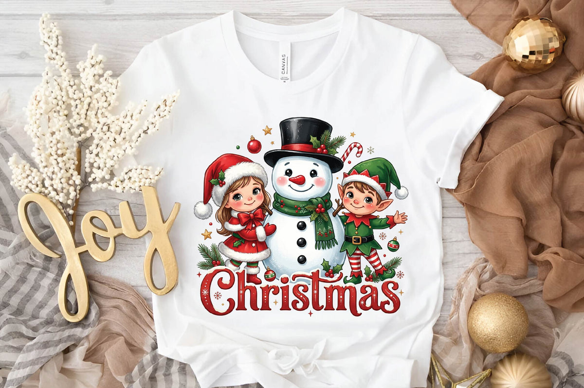 Christmas Snowman Elf PNG, Cute Christmas Snowman Clipart, Holiday Elf Sublimation Design