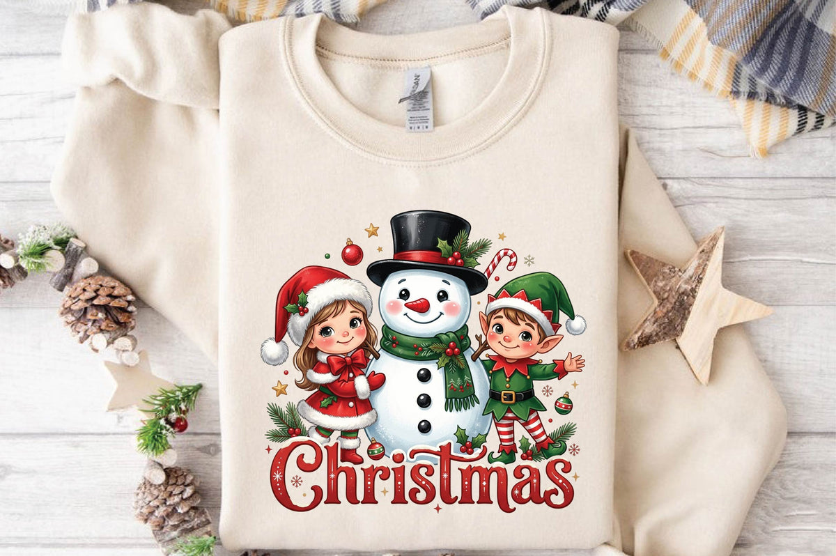 Christmas Snowman Elf PNG, Cute Christmas Snowman Clipart, Holiday Elf Sublimation Design
