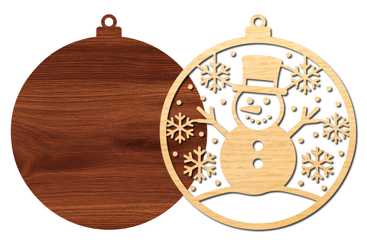 Christmas Snowman Ornament SVG Laser Cut