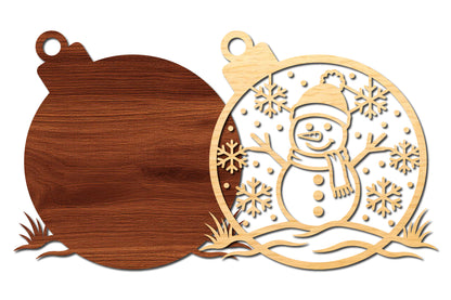 Christmas Snowman Ornament SVG