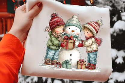 Christmas Snowman Clipart PNG Bundle | Cute Watercolor Holiday Snowman Clipart | Festive Winter Snowman PNG