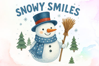 Christmas Snowy Smiles Snowman PNG