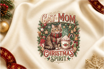 Christmas Spirit Cat Mom PNG
