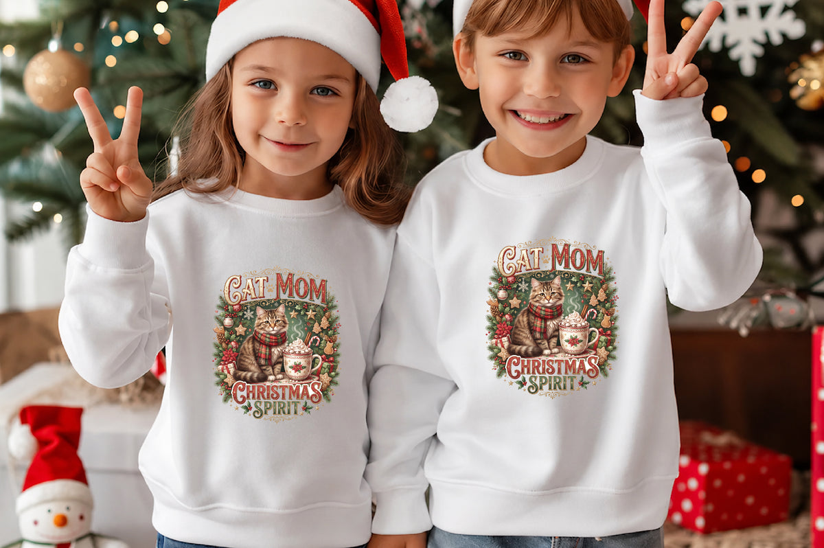 Christmas Spirit Cat Mom PNG