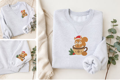 Christmas Squirrel Embroidery Design