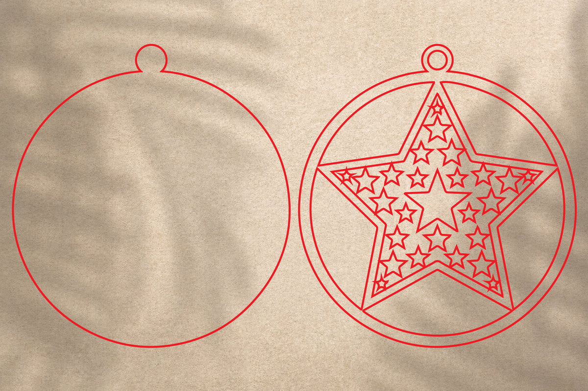 Christmas Star Ornament SVG Laser Cut | Star Christmas Ornament Design