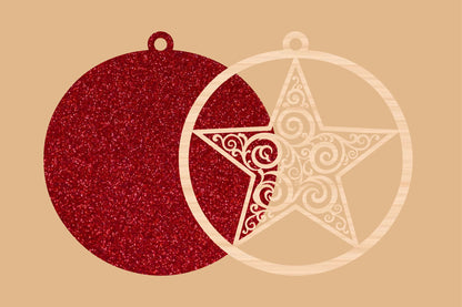 Christmas Star Round SVG Laser Cut