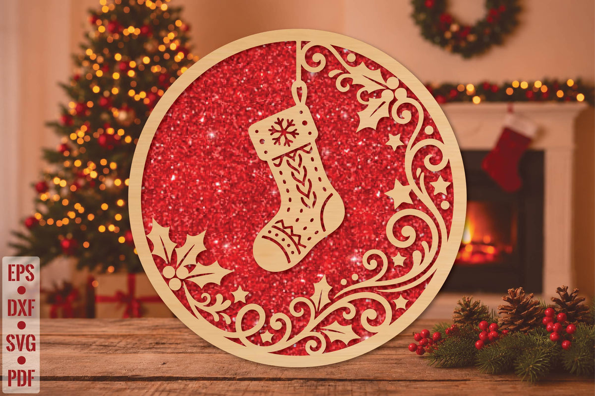 Christmas Stocking Laser Cut SVG