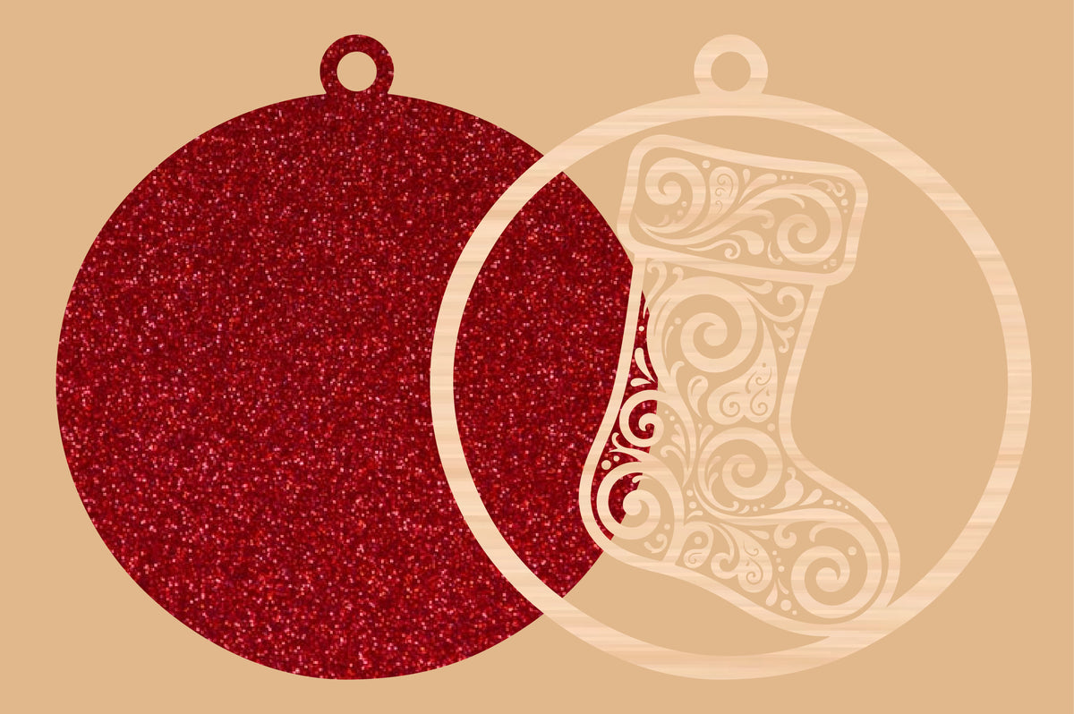 Christmas Stocking Ornament SVG Laser Cut