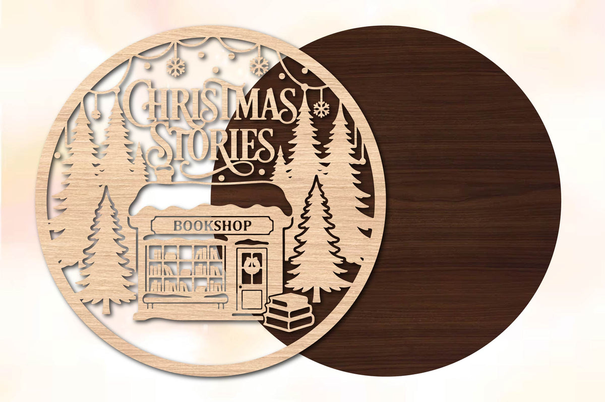 Christmas Stories Bookshop Laser Cut SVG