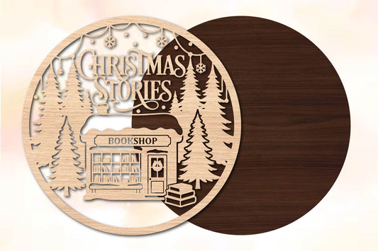 Christmas Stories Bookshop Laser Cut SVG
