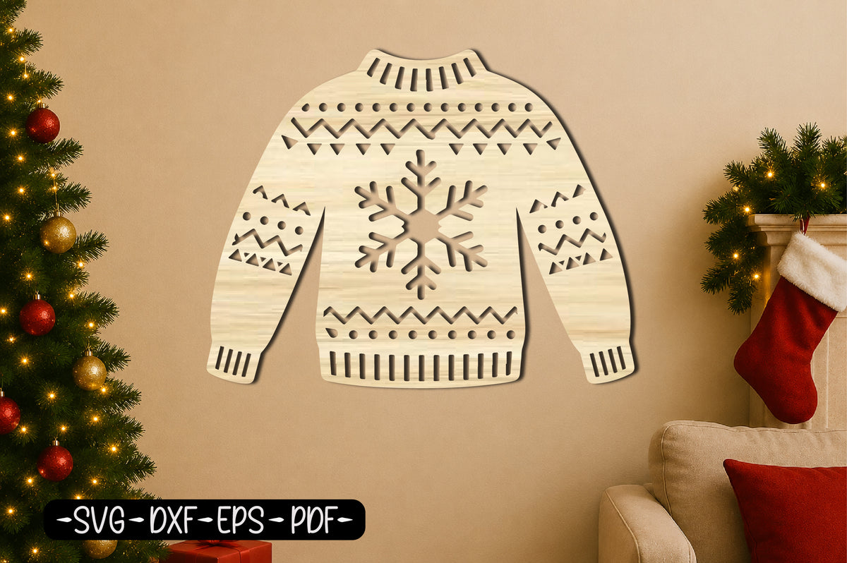 Christmas Sweater SVG | Ugly Christmas Sweater Laser Cut Design