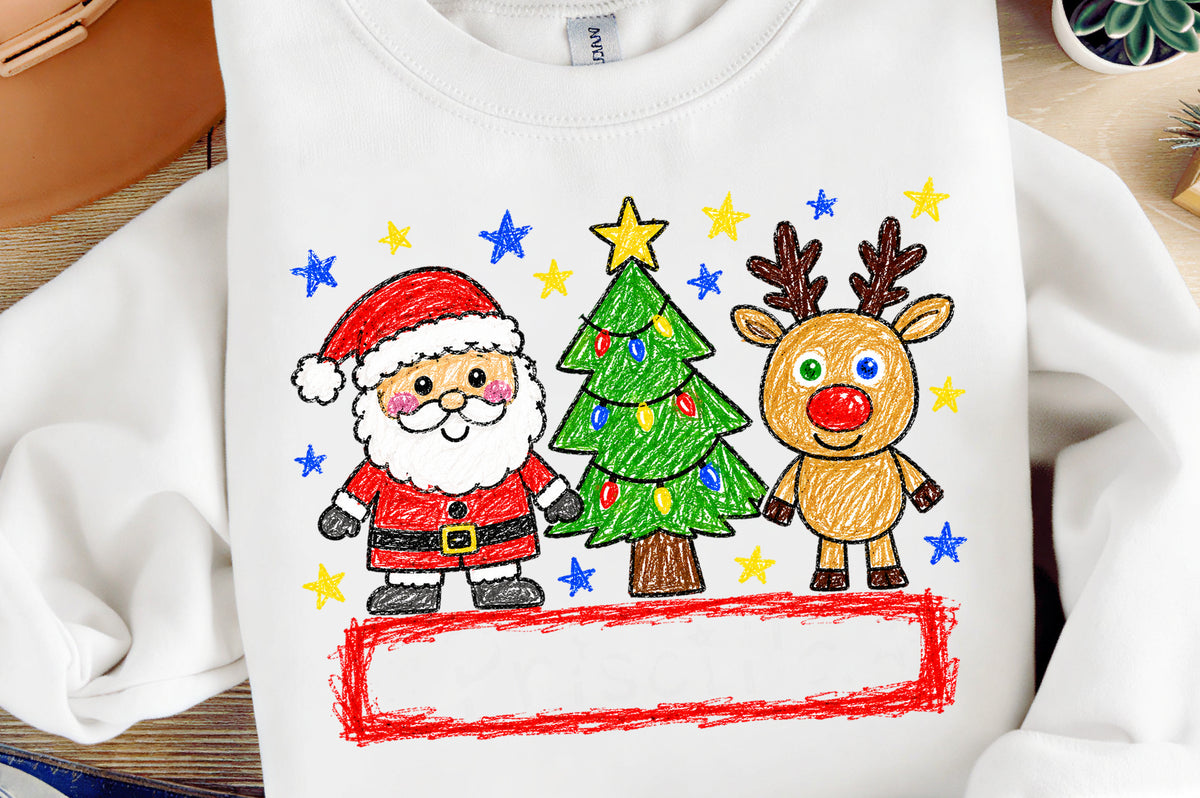 Christmas Teacher Custom Name PNG, Cute Santa Reindeer Christmas Teacher Sublimation Design