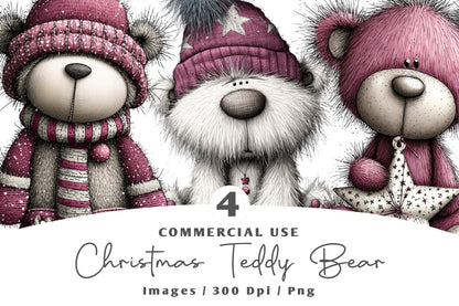 Christmas Teddy Bear Clipart PNG