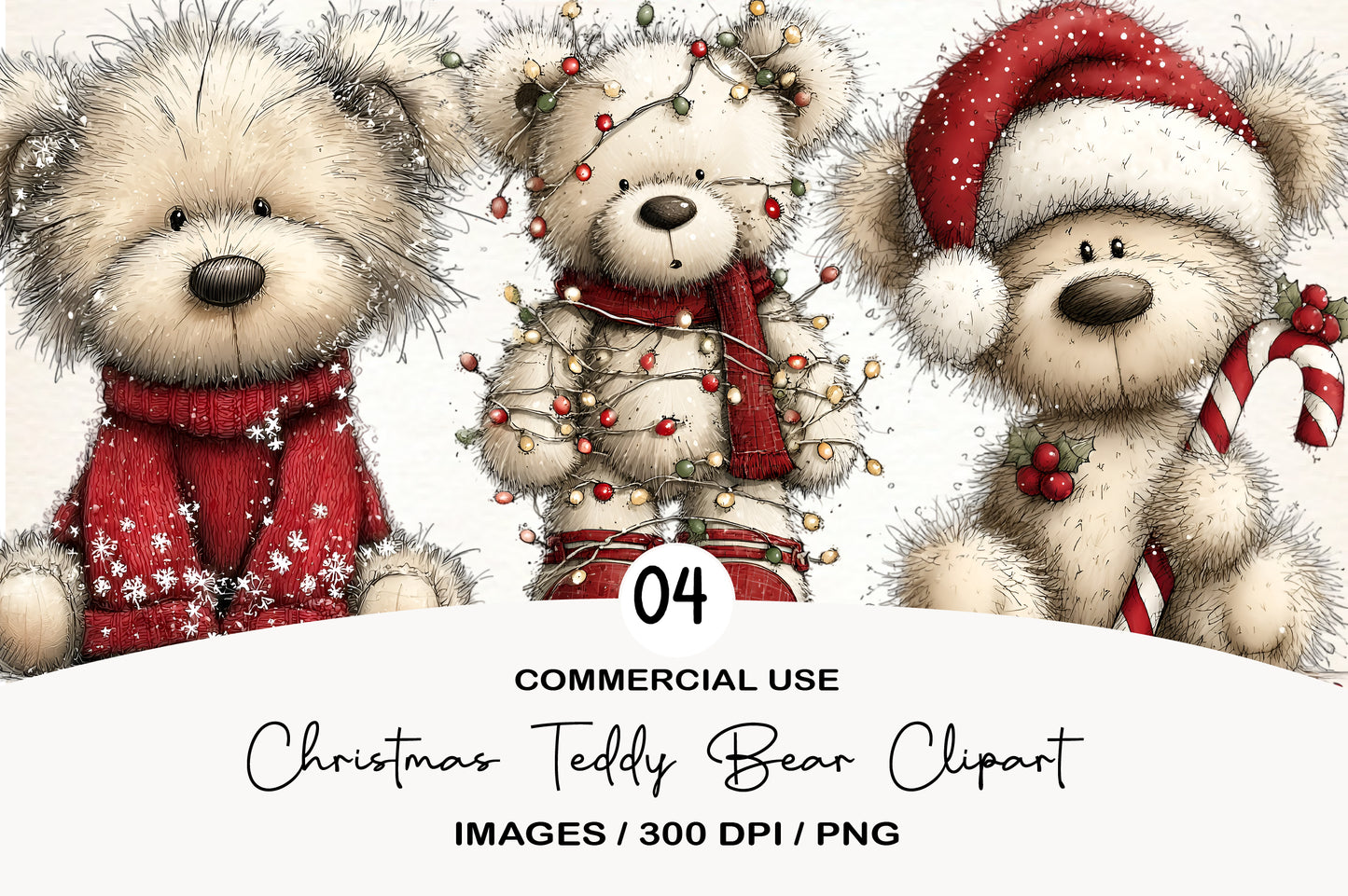 Christmas Teddy Bear Clipart PNG Cute Holiday Bear