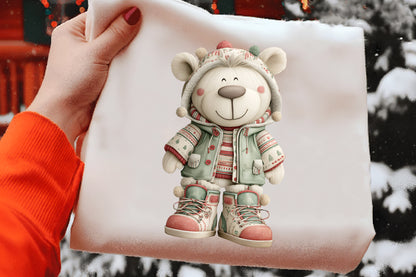 Christmas Teddy Bear Clipart PNG Sublimation