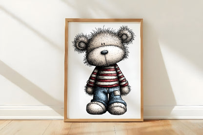 Christmas Teddy Bear Clipart PNG Bundle | Cute Watercolor Holiday Teddy Bear Clipart