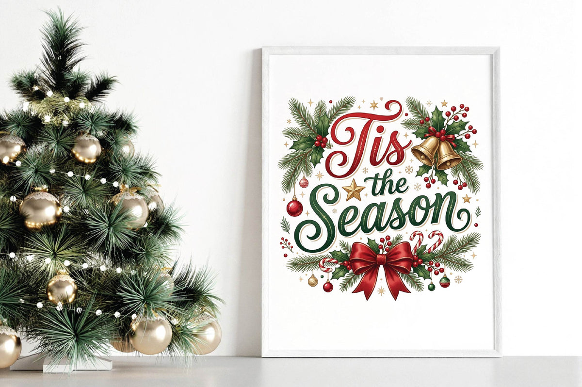 Christmas Tis the Season PNG, Tis the Season Christmas Clipart, Holiday Sublimation Design