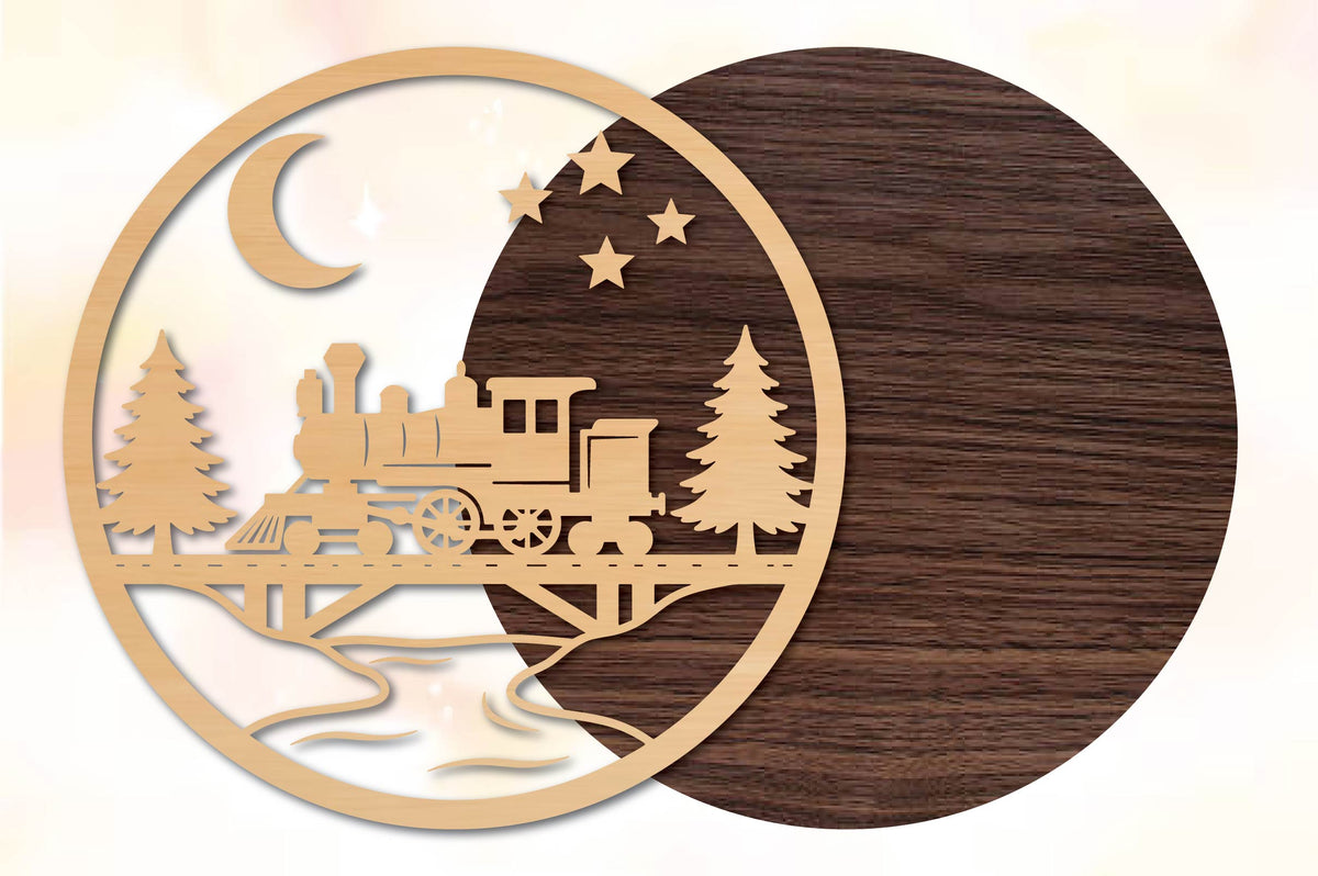 Christmas Train Bridge SVG