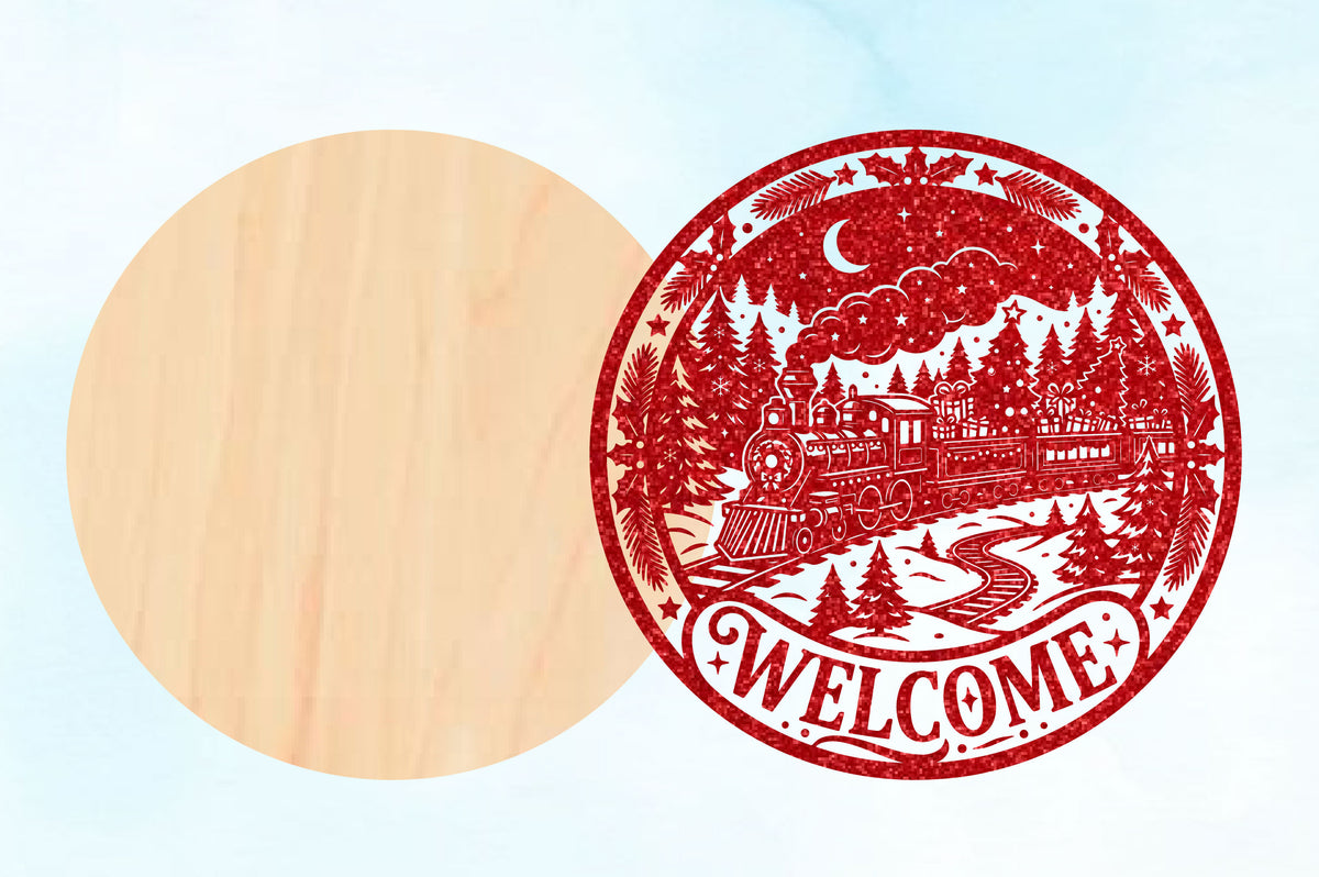 Christmas Train Welcome Sign SVG