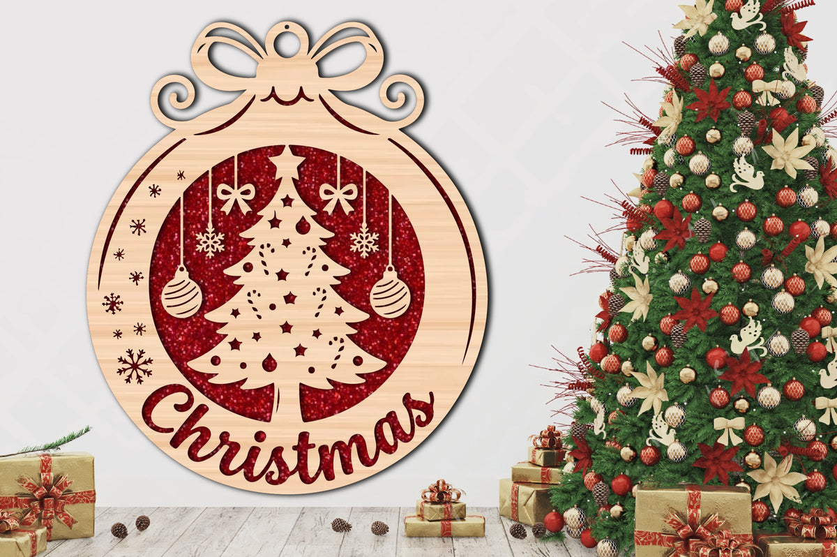 Christmas Tree Bauble SVG Laser Cut