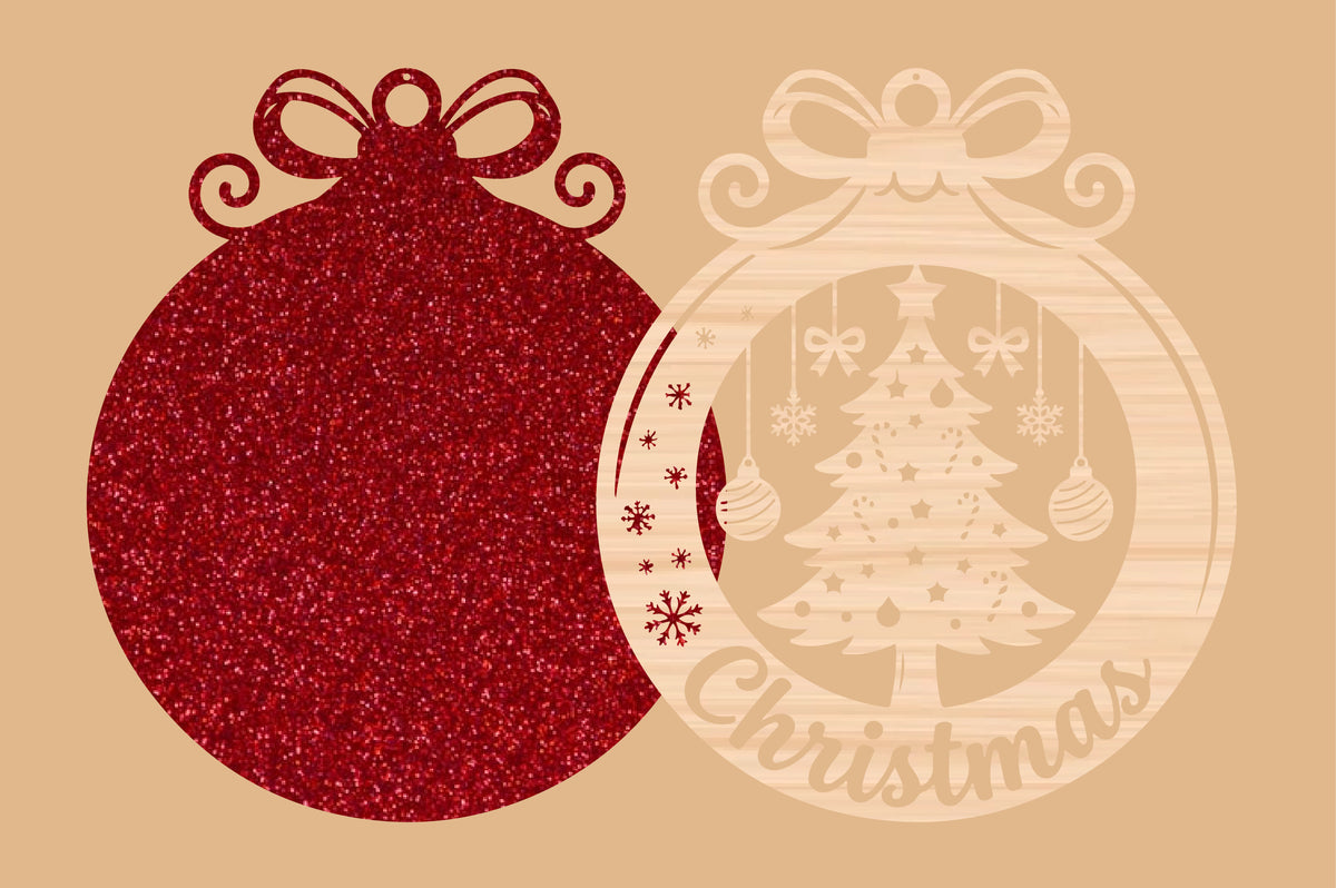 Christmas Tree Bauble SVG Laser Cut