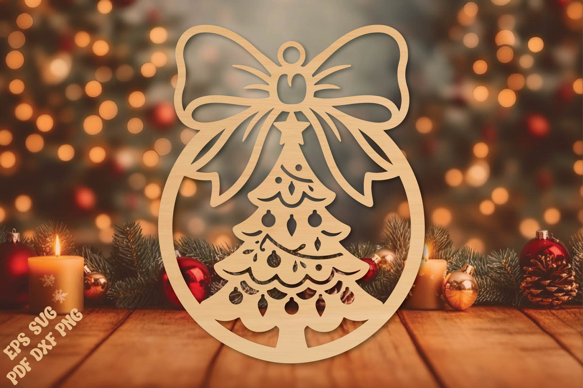 Christmas Tree Bow Ornament SVG