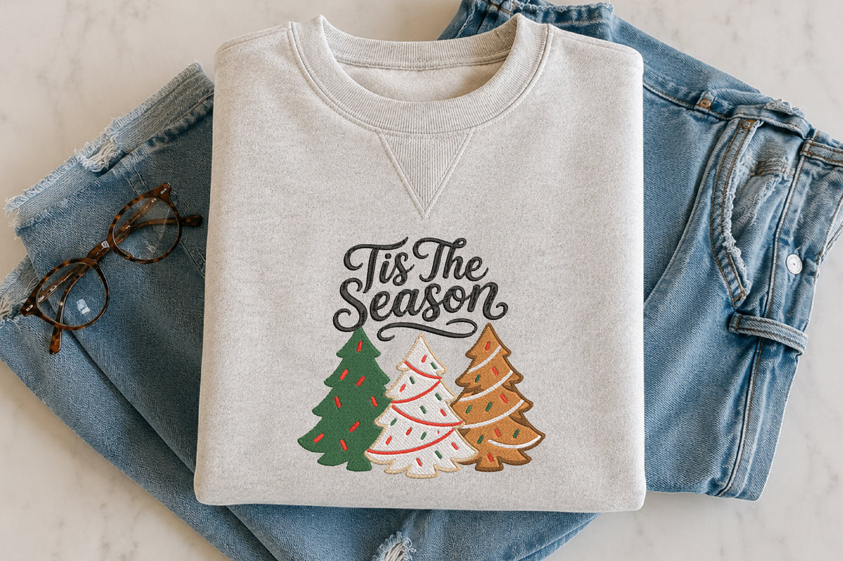 Tis The Season Christmas Tree Embroidery