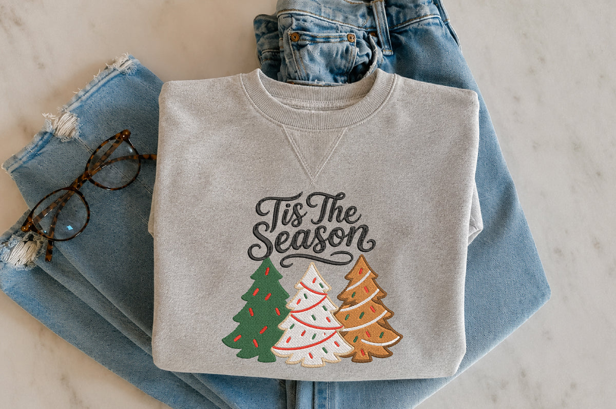 Tis The Season Christmas Tree Embroidery